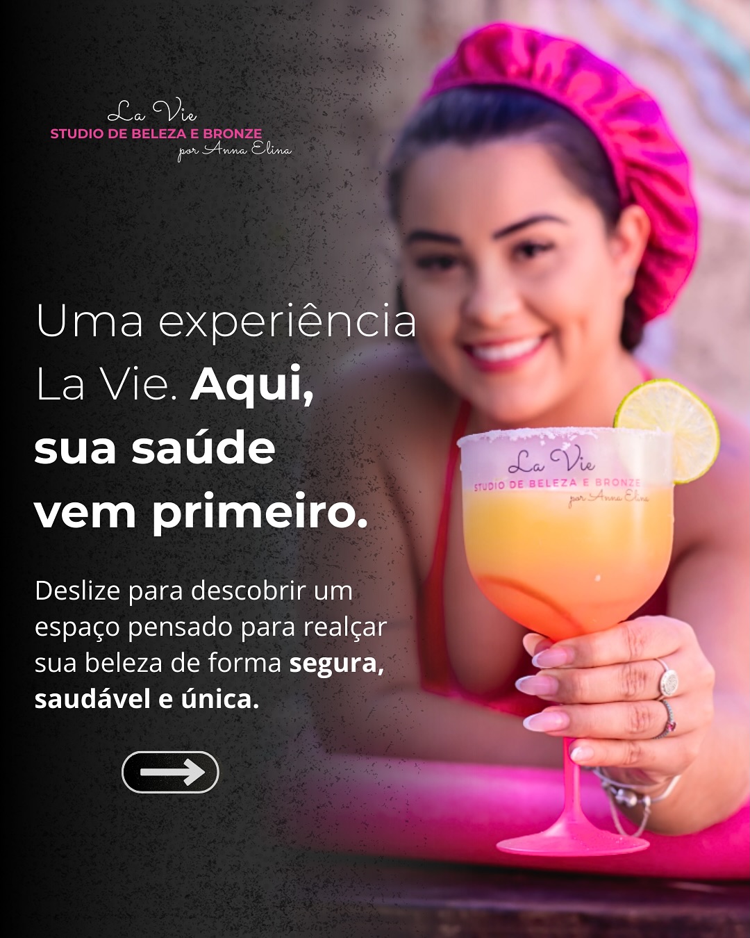 Campanha real da La Vie com a mensagem Aqui sua saúde vem primeiro